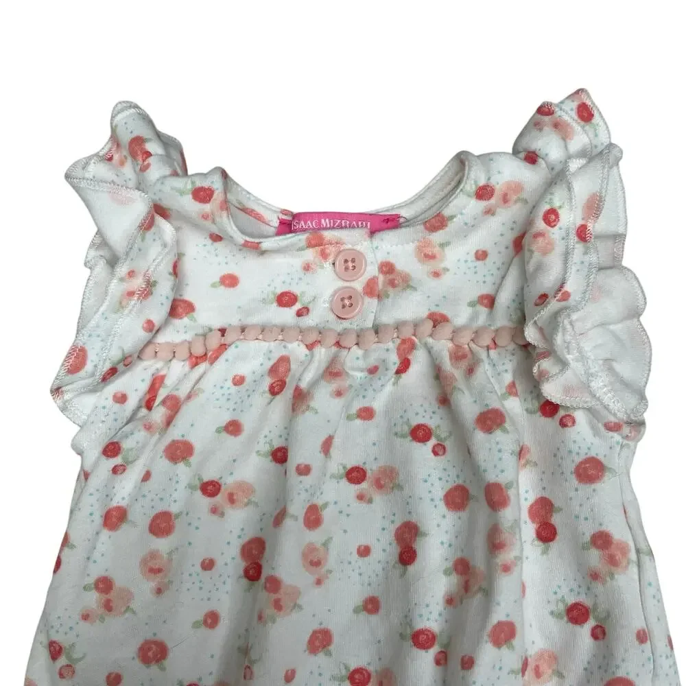 Isaac Mizrahi New York Baby Girl Pink Floral Onesie Size 3-6 Months
